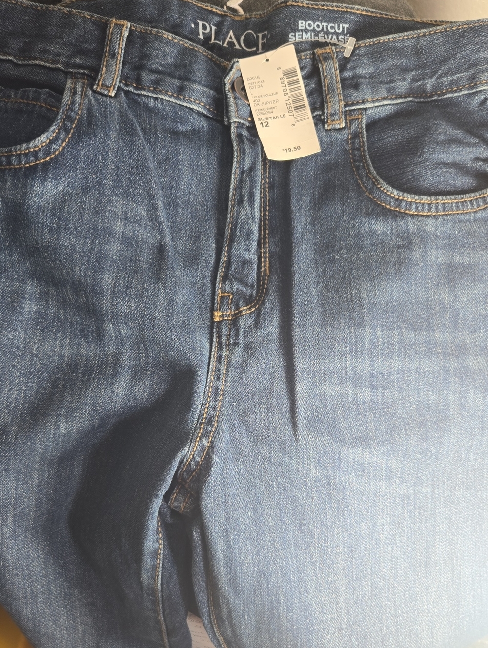 The Children's Place Boys Bootcut Jeans in Dark Blue Wash, S12